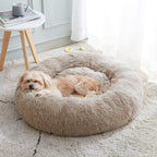 PawCozy Nest: Plush Anti-Anxiety Pet Bed, Light Grey -  by Handbags Specialist Headquarter | Available at Handbags Specialist Headquarter