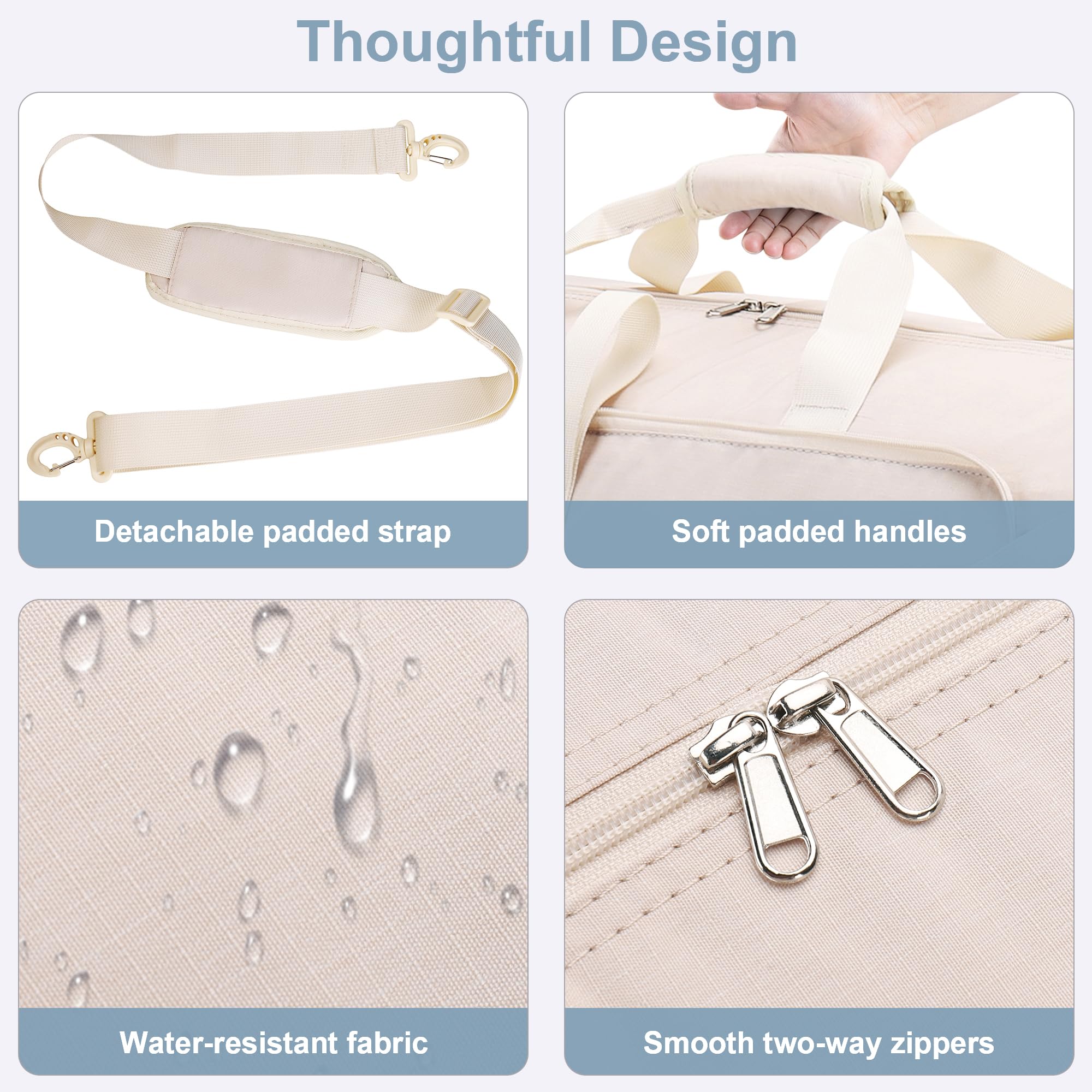 120L Foldable Waterproof Travel Duffel Bag with Shoe Compartment