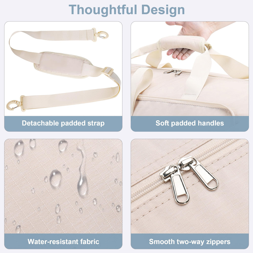 120L Foldable Waterproof Travel Duffel Bag with Shoe Compartment