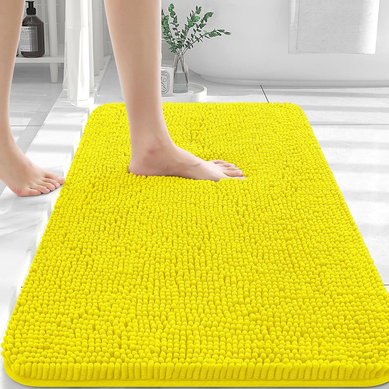 OLANLY Luxe Chenille Bath Mat - Quick Dry & Soft - Decor by Handbags Specialist Headquarter | Available at Handbags Specialist Headquarter