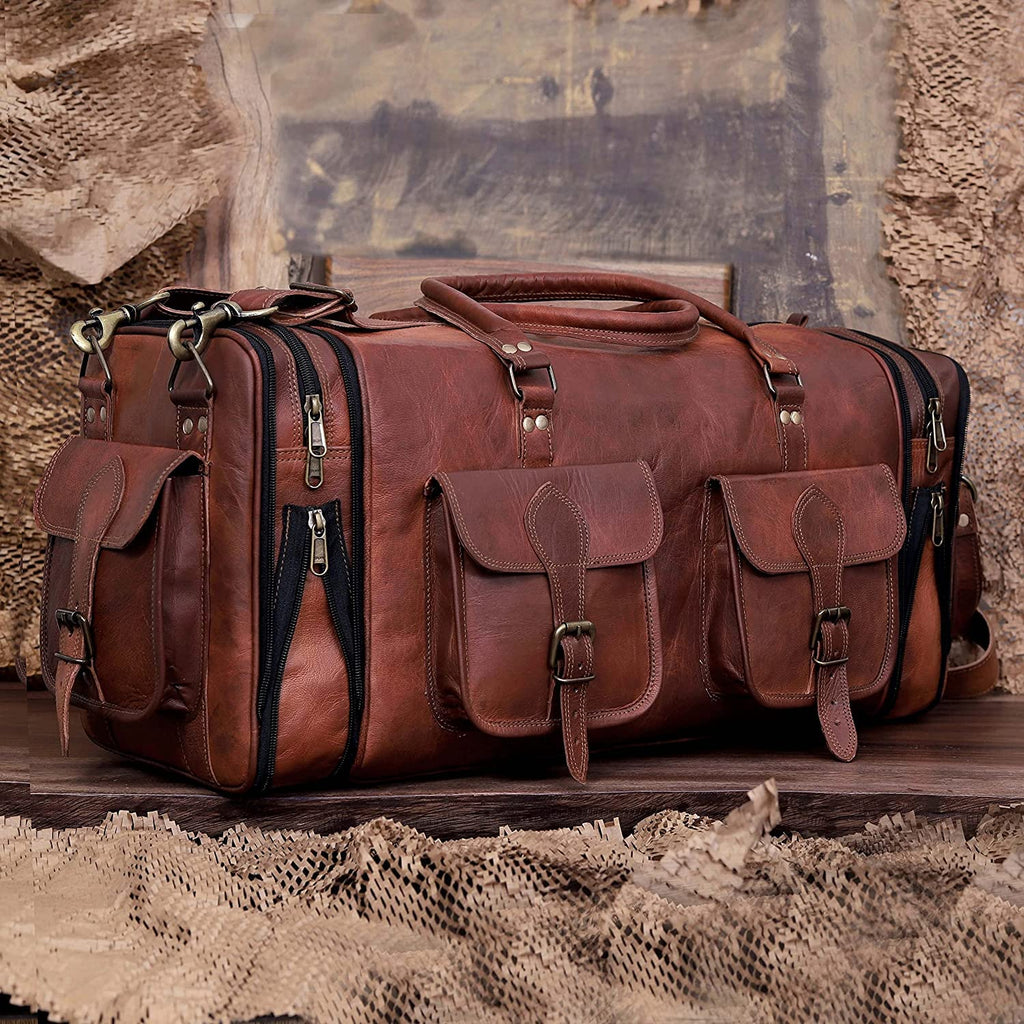 Vintage Leather 32 Handmade Travel Duffle Bag