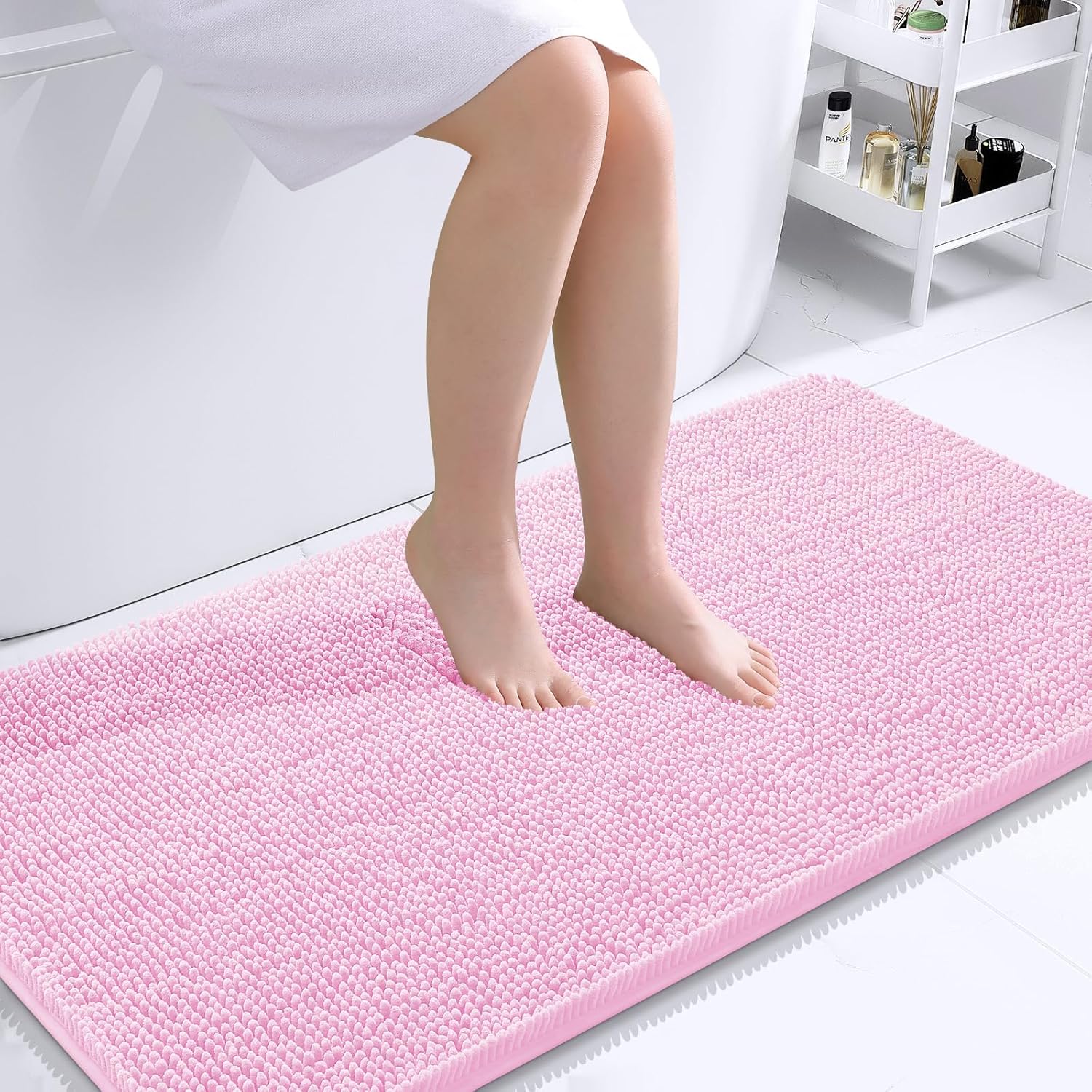 OLANLY Luxe Chenille Bath Mat - Quick Dry & Soft - Decor by Handbags Specialist Headquarter | Available at Handbags Specialist Headquarter