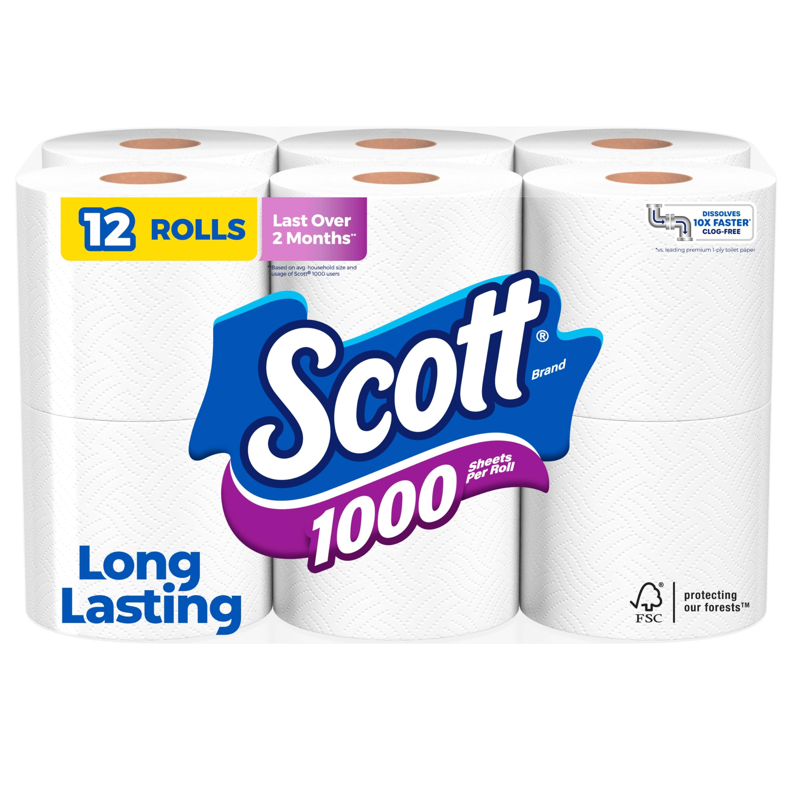 Scott 1000 Toilet Paper, 32 Rolls, Septic-Safe, 1-Ply Toilet Tissue - Toilet Paper by Handbags Specialist Headquarter | Available at Handbags Specialist Headquarter