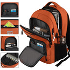 Volher Anti-Theft USB Laptop Backpack - Rose Red
