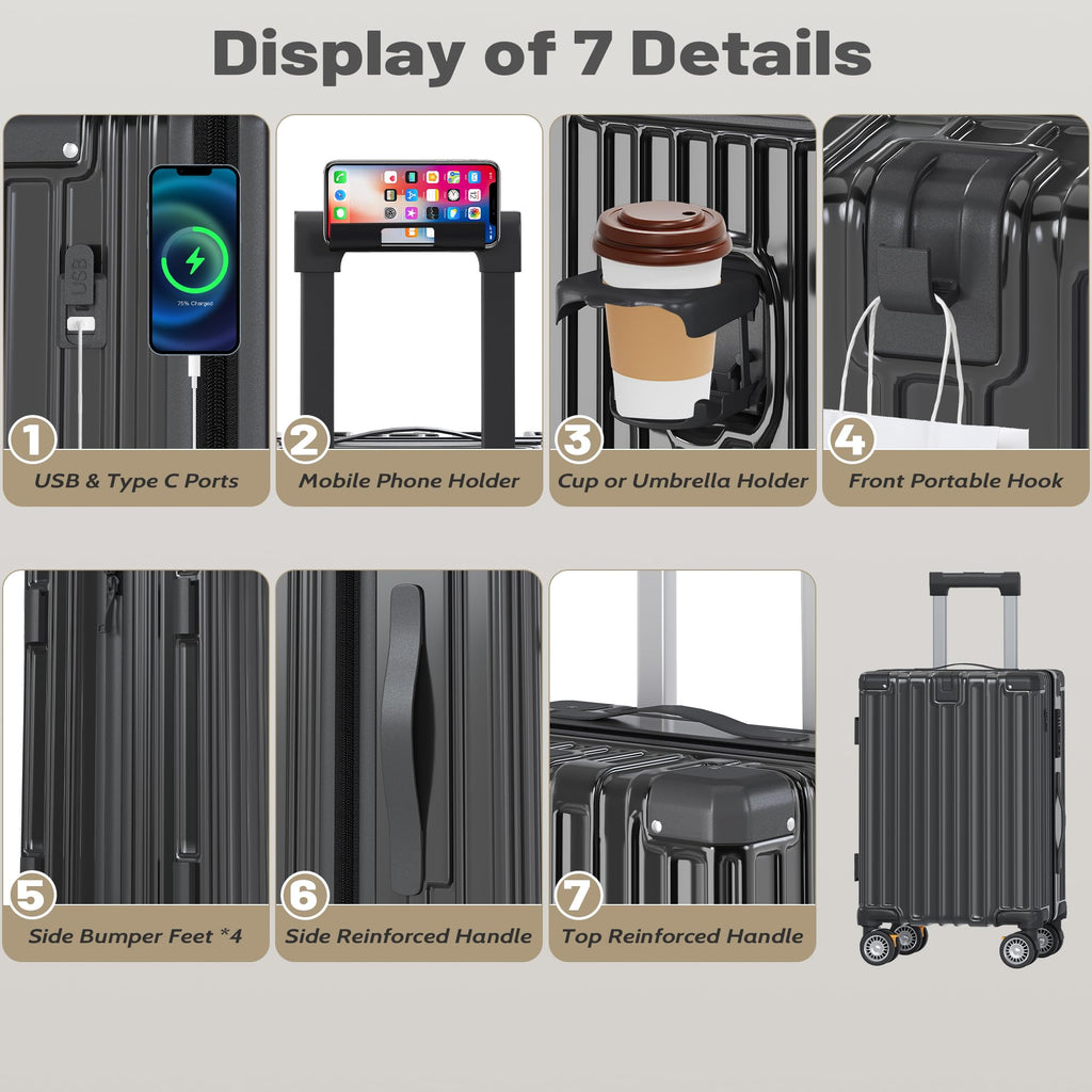 JetGlide 3pc Spinner: Expandable Hardshell Luggage - Travel Sets by Handbags Specialist Headquarter | Available at Handbags Specialist Headquarter