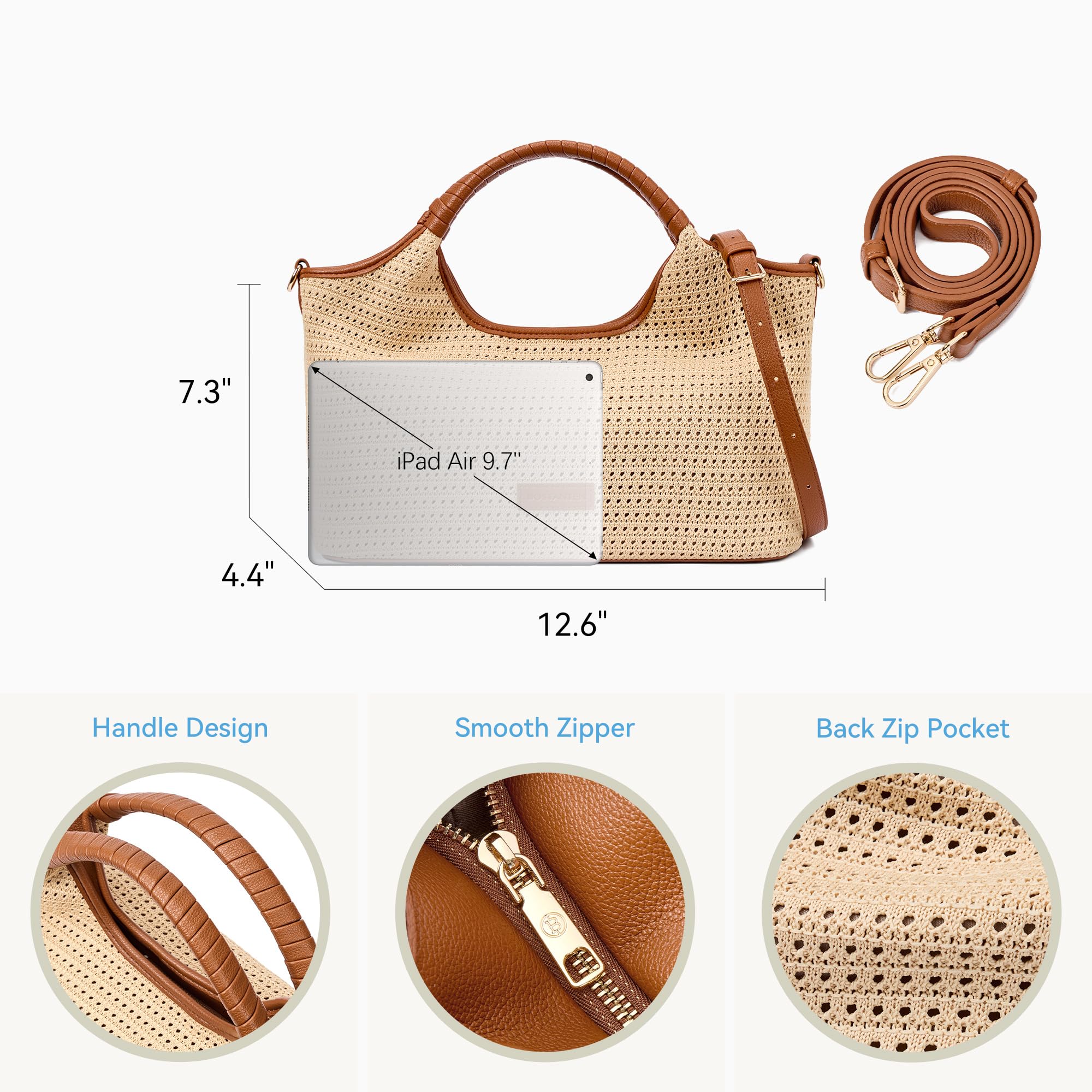 BOSTANTEN Leather Satchel Crossbody Handbag for Women