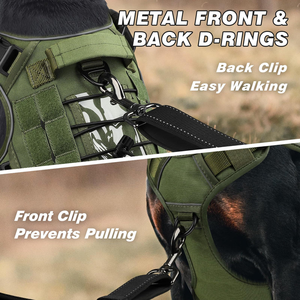 GuardianGrip Tactical Dog Vest - Large, Reflective, Green -  by Handbags Specialist Headquarter | Available at Handbags Specialist Headquarter