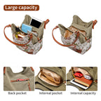Worldlyda Women Canvas Embroidered Hobo Tote Bag