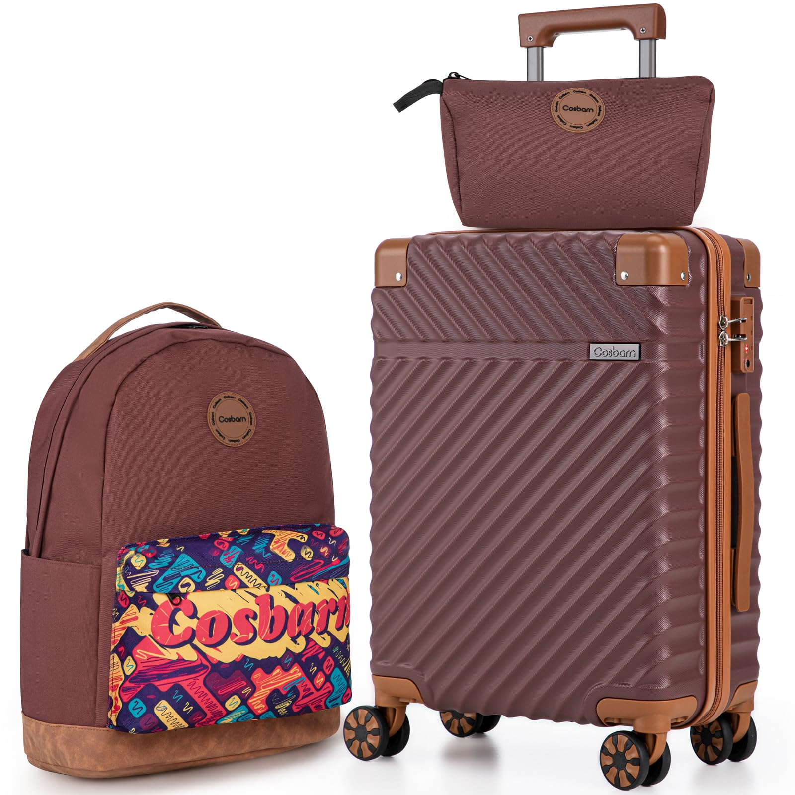 Cosbarn 5-Piece Hardshell Luggage Set - Dark Blue