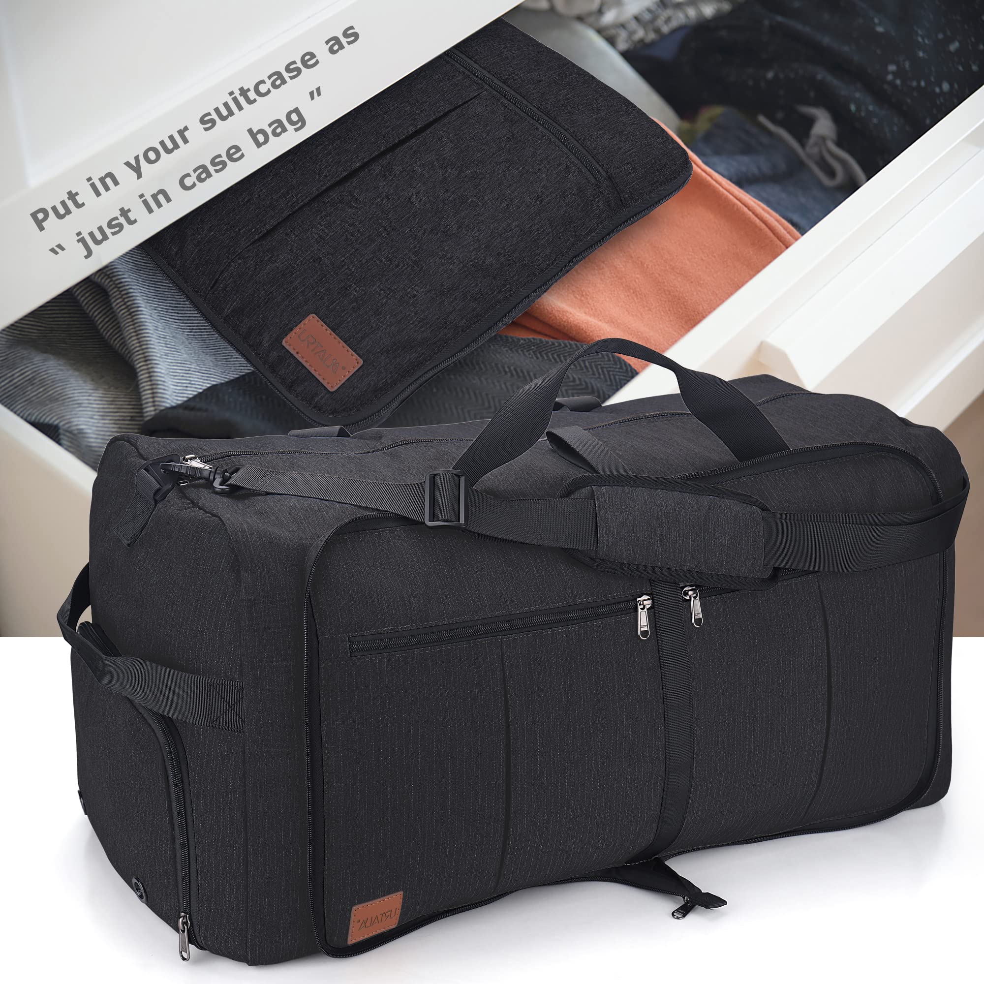 120L Foldable Waterproof Travel Duffel Bag with Shoe Compartment