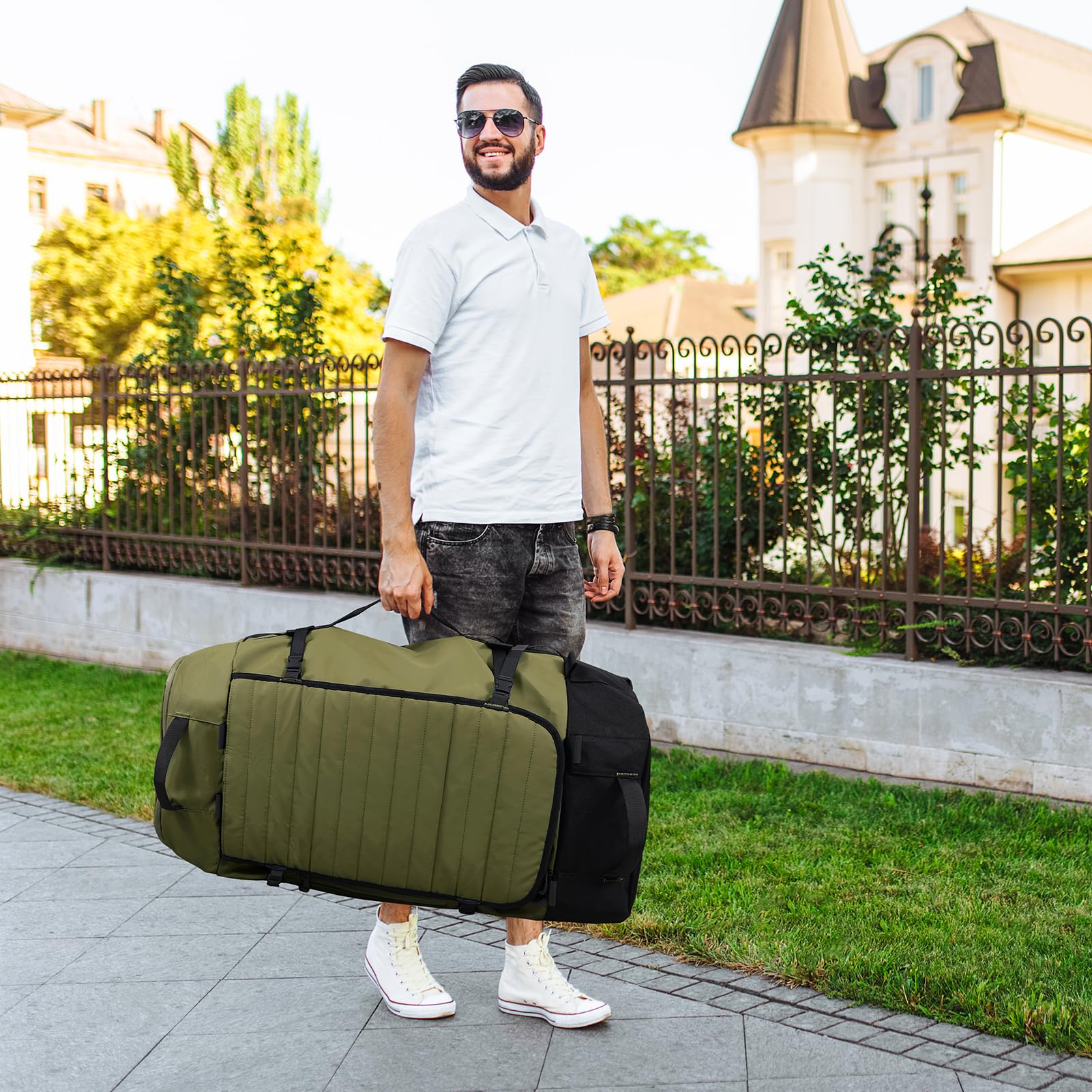 AquaRoll 29 Quilted Wheeled Duffle Backpack -  by Handbags Specialist Headquarter | Available at Handbags Specialist Headquarter