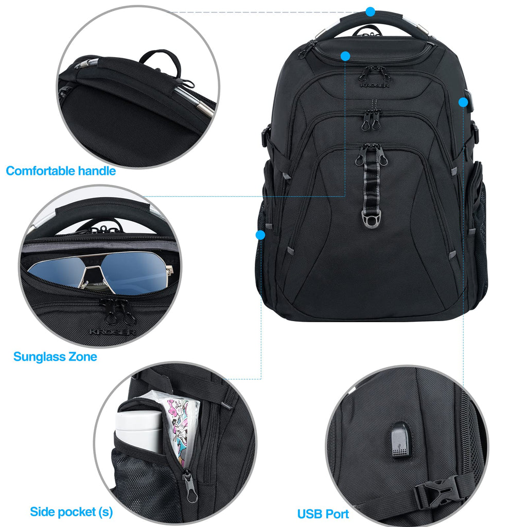 KROSER XL Shield Backpack - RFID & Water-Repellent - Backpack Bags by Handbags Specialist Headquarter | Available at Handbags Specialist Headquarter