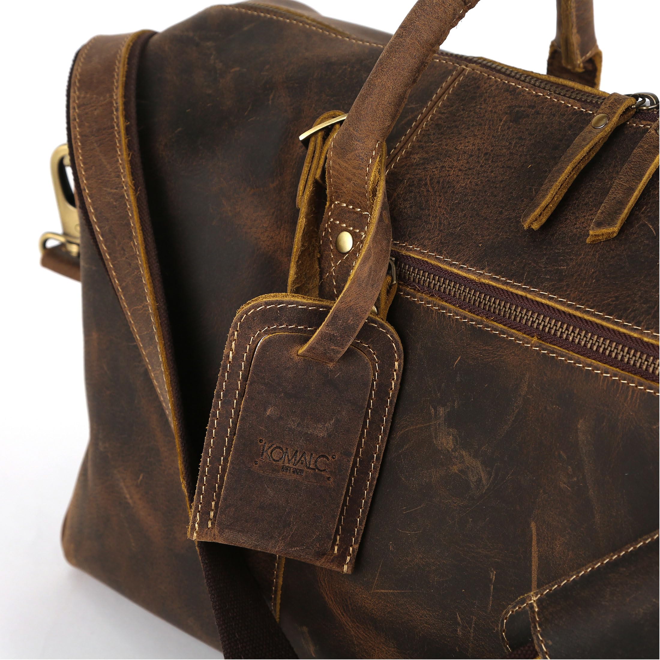 Leather Travel Duffle Bag Cabin Friendly Carry-On