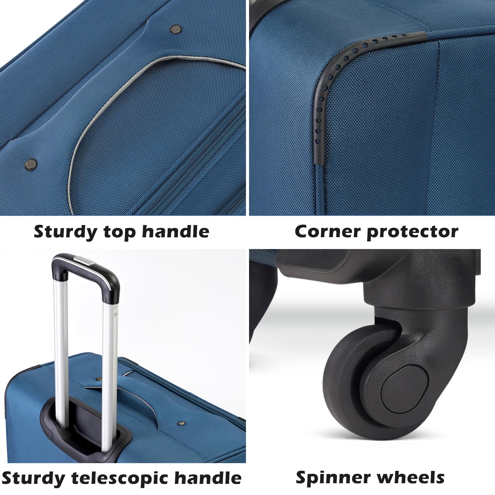 Coolife 4-Piece Softshell Spinner Luggage Set -  by Handbags Specialist Headquarter | Available at Handbags Specialist Headquarter