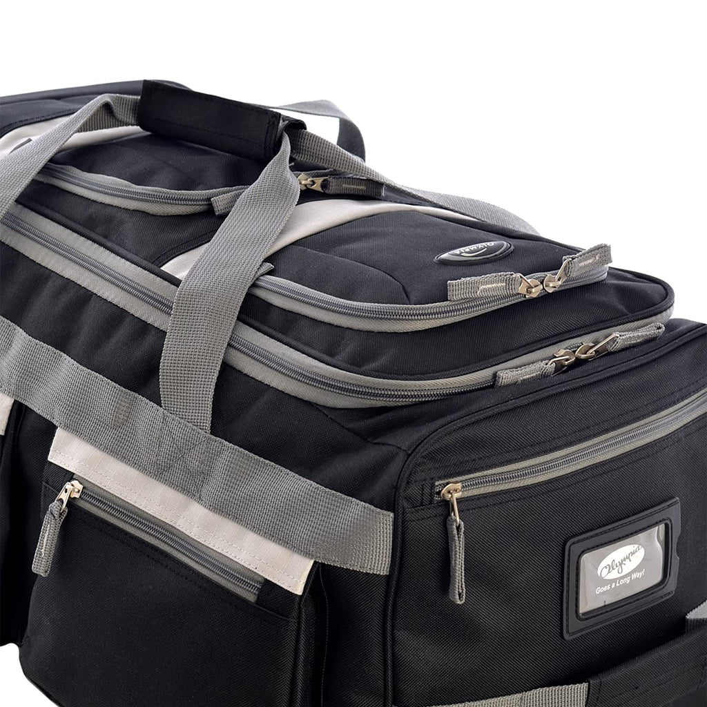 Olympia 22 Max Wheeled Duffel: 8-Pocket Water-Resist -  by Handbags Specialist Headquarter | Available at Handbags Specialist Headquarter