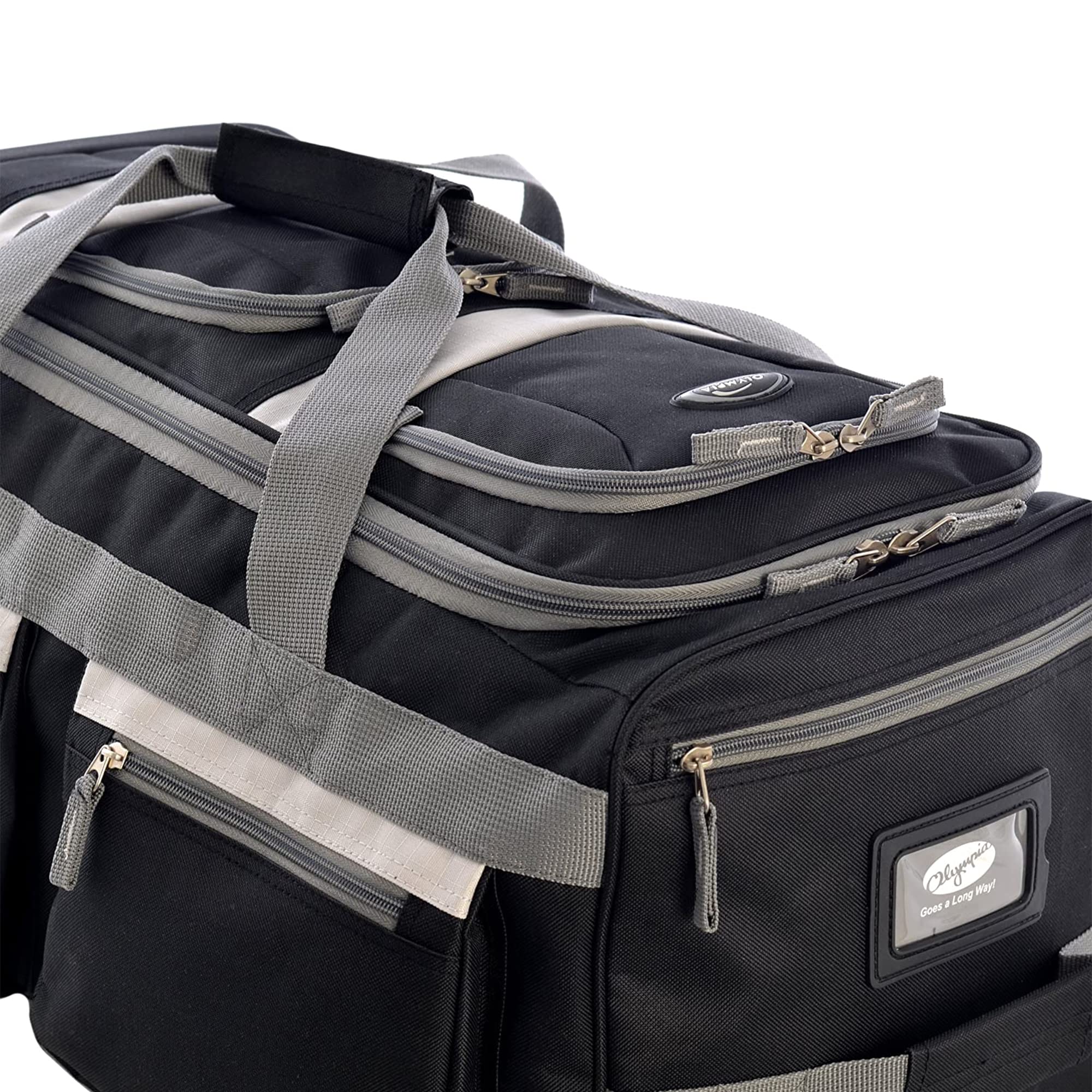 Olympia 22 Max Wheeled Duffel: 8-Pocket Water-Resist -  by Handbags Specialist Headquarter | Available at Handbags Specialist Headquarter