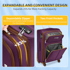 LARVENDER Expandable 5-Piece Spinner Luggage Set -  by Handbags Specialist Headquarter | Available at Handbags Specialist Headquarter