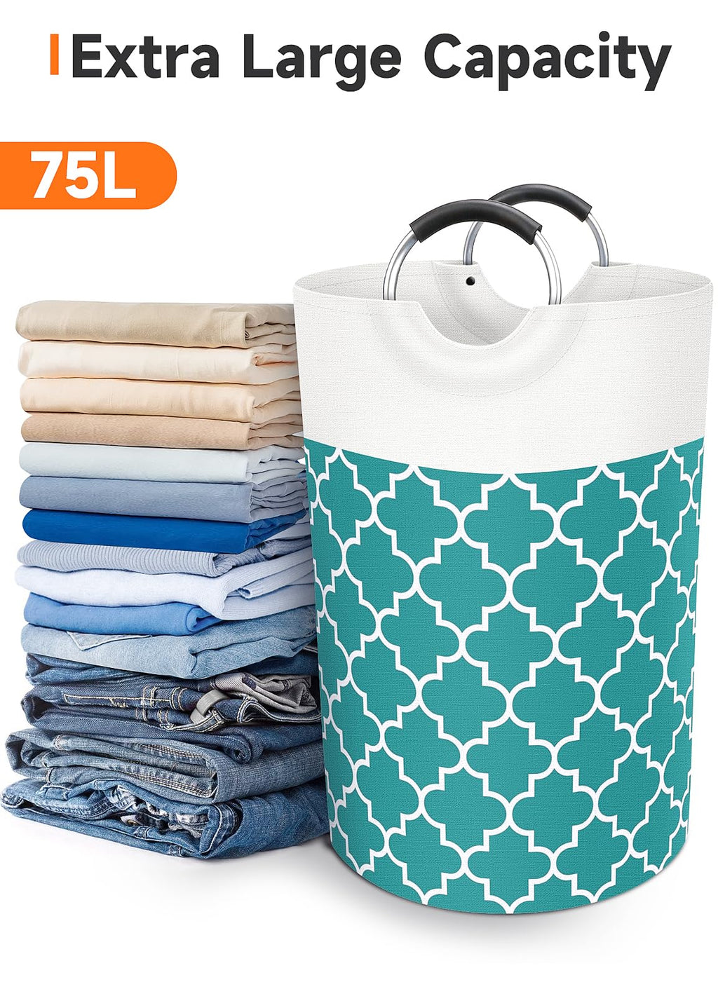 Collapsible Hamper Bag - Grey - Laundry Baskets by Handbags Specialist Headquarter | Available at Handbags Specialist Headquarter