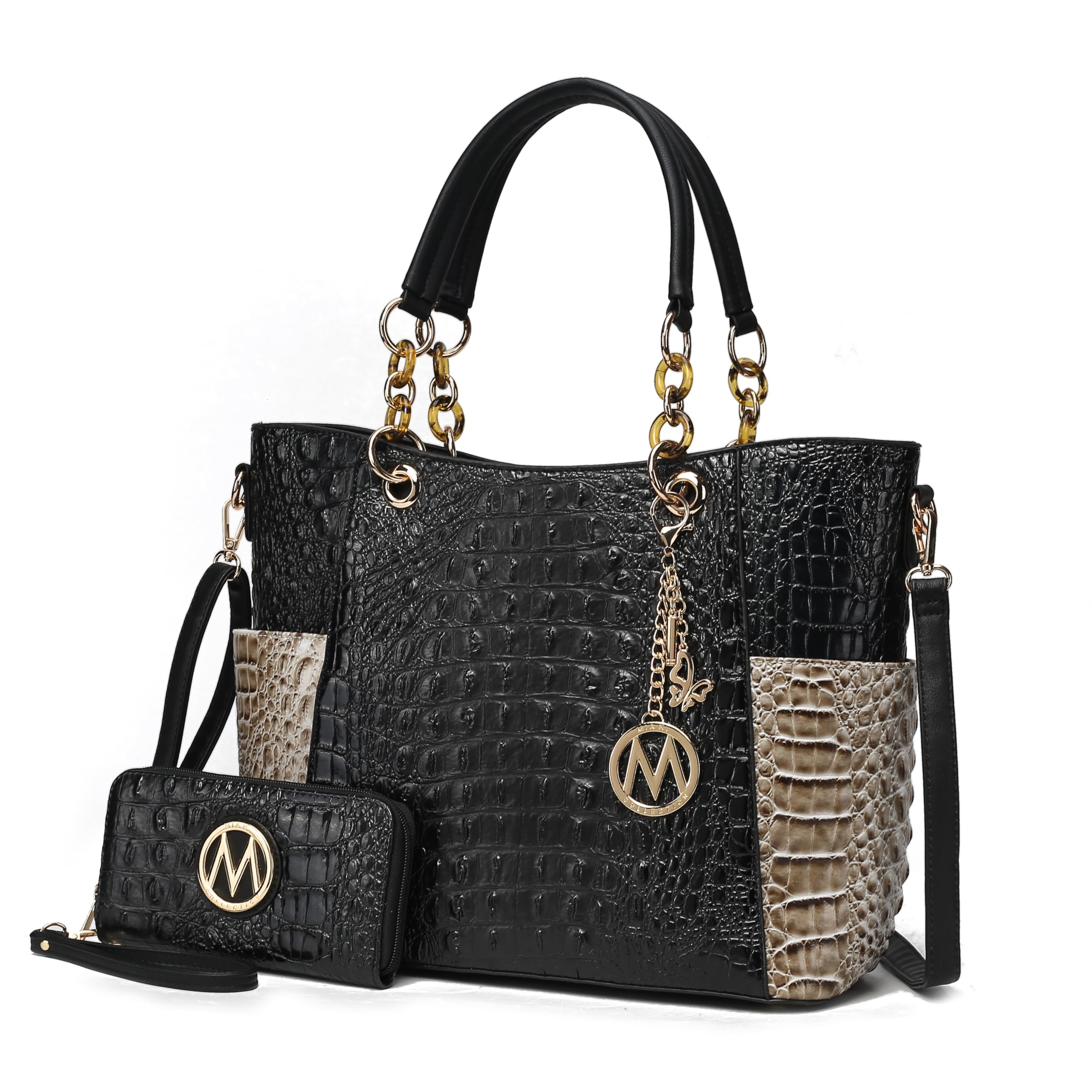 MKF Collection Vegan Leather Tote & Wallet Set