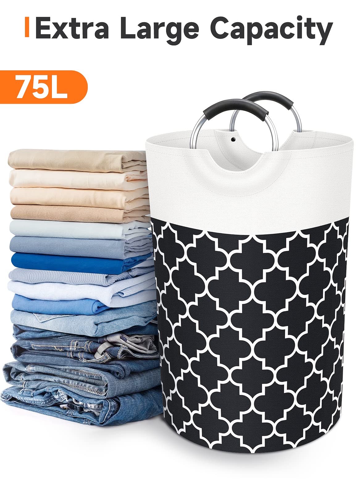 Collapsible Hamper Bag - Grey - Laundry Baskets by Handbags Specialist Headquarter | Available at Handbags Specialist Headquarter