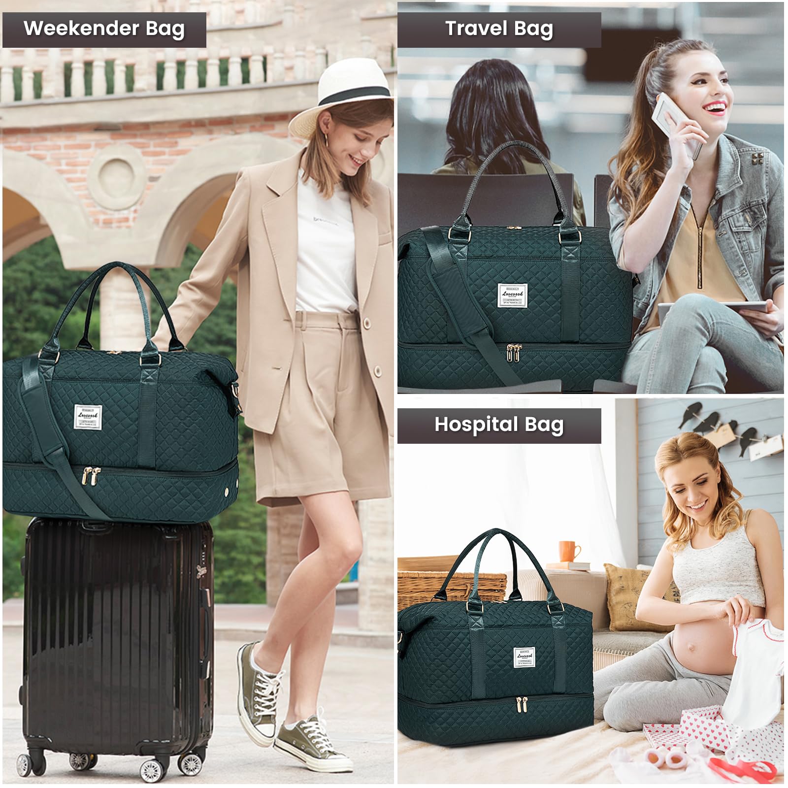 LOVEVOOK All-in-One Duffle: Travel & Gym Ready - Luggage Travel Bags by Handbags Specialist Headquarter | Available at Handbags Specialist Headquarter