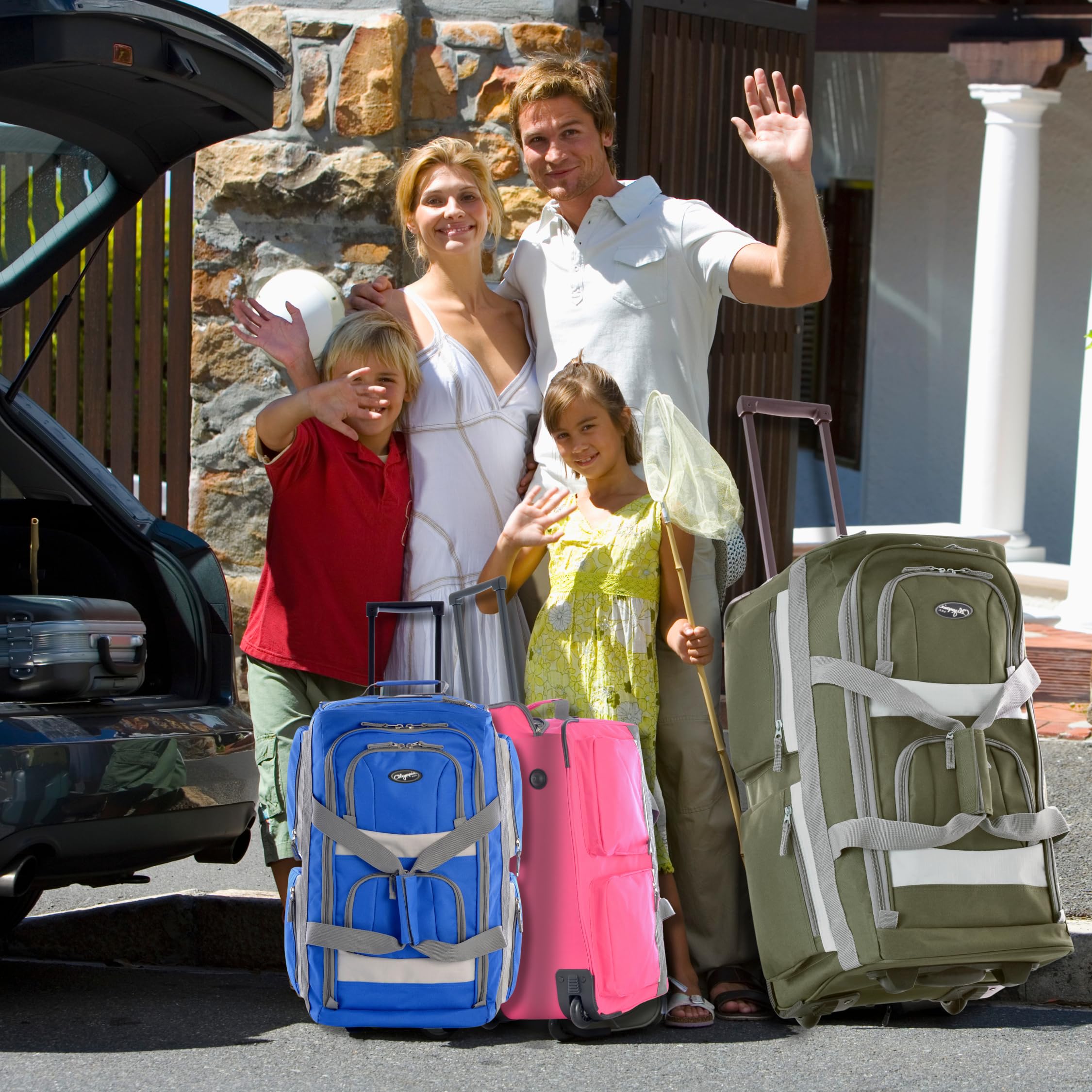 Olympia 22 Max Wheeled Duffel: 8-Pocket Water-Resist -  by Handbags Specialist Headquarter | Available at Handbags Specialist Headquarter