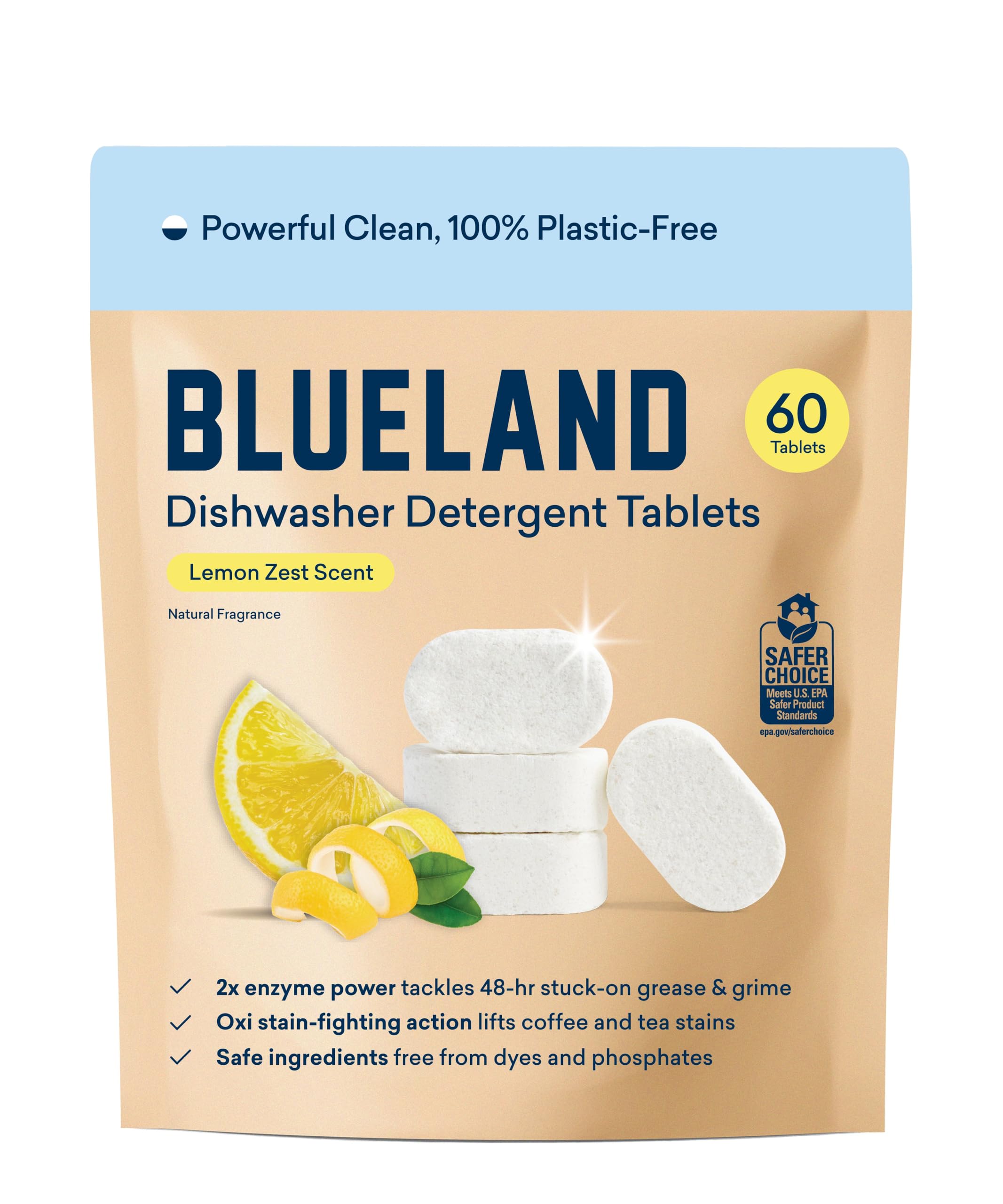 EcoClean Tabs: 60ct Plastic-Free Dishwasher Pods -  by Handbags Specialist Headquarter | Available at Handbags Specialist Headquarter