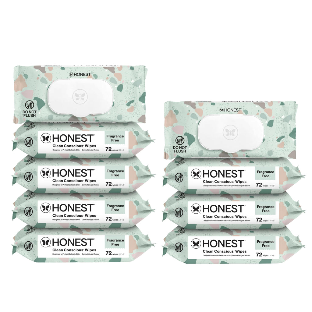 The Honest Company Hypoallergenic Multi-Use Baby Wipes for Sensitive Baby Skin, Pattern Play, 10 Count