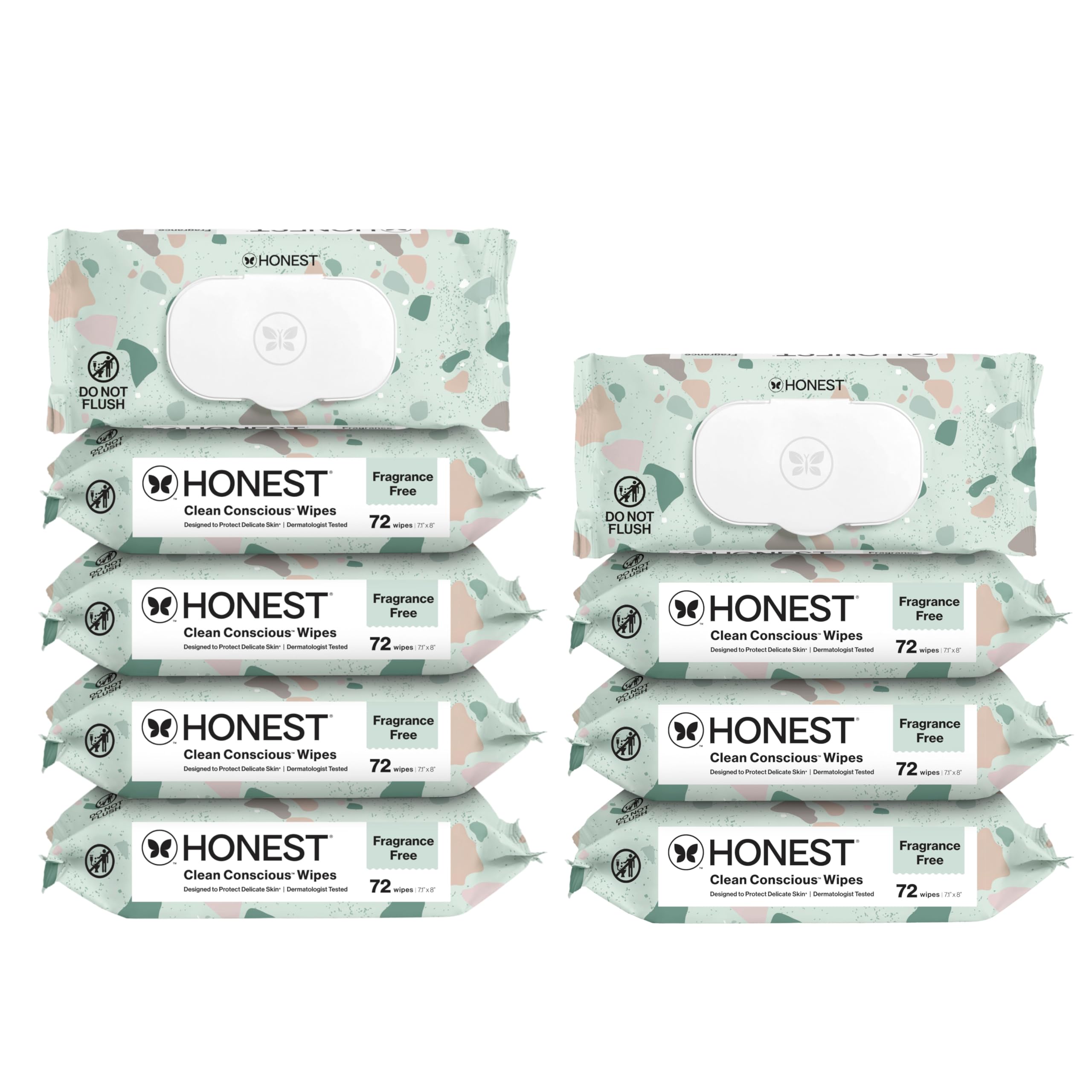 The Honest Company Hypoallergenic Multi-Use Baby Wipes for Sensitive Baby Skin, Pattern Play, 10 Count