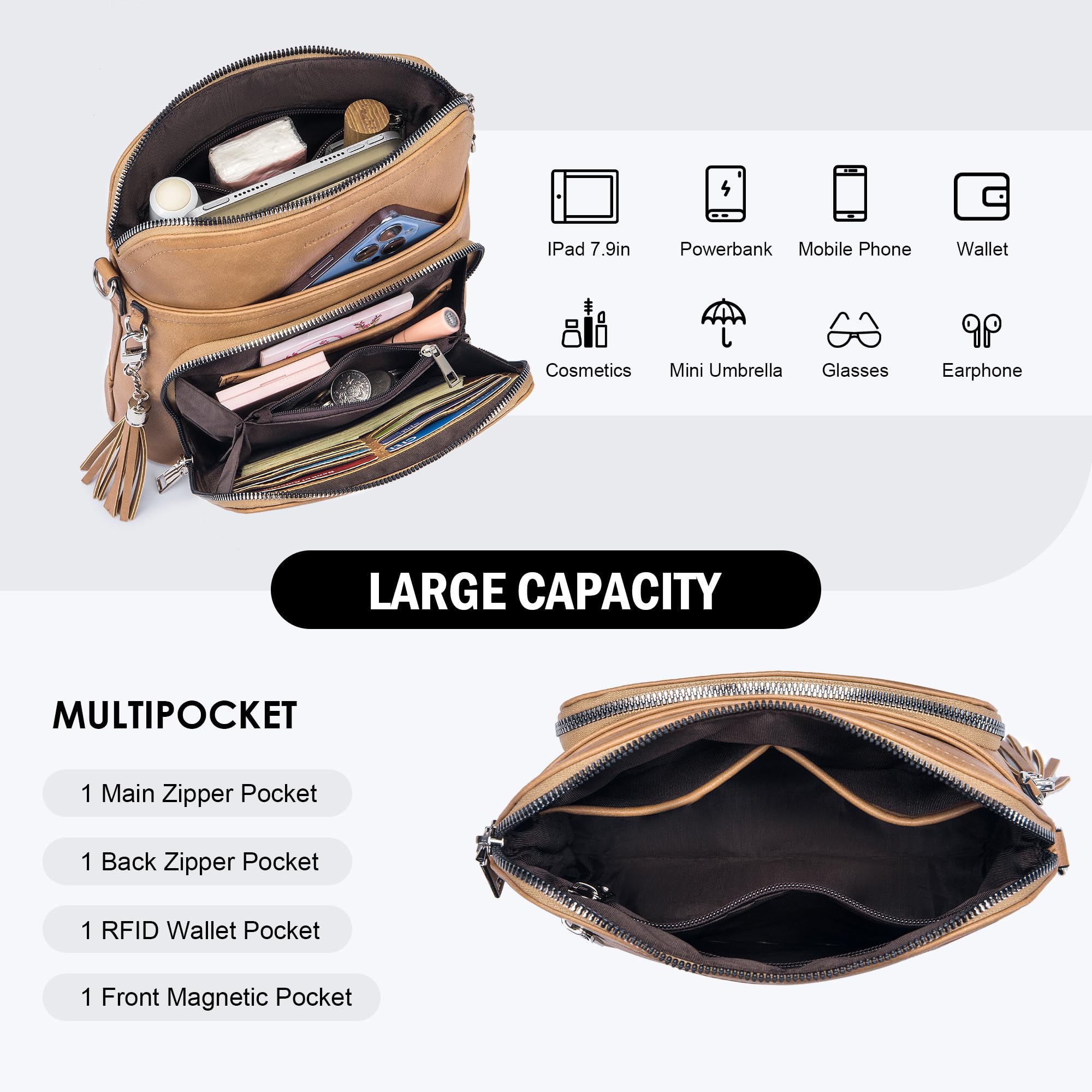 Tassel Charm Crossbody Bag for Women -  by Handbags Specialist Headquarter | Available at Handbags Specialist Headquarter