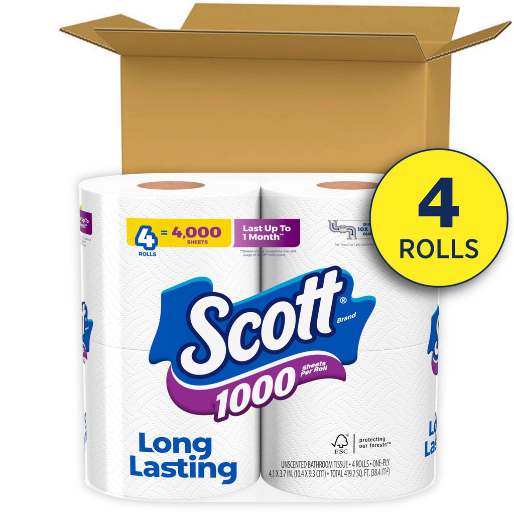 Scott 1000 Toilet Paper, 32 Rolls, Septic-Safe, 1-Ply Toilet Tissue - Toilet Paper by Handbags Specialist Headquarter | Available at Handbags Specialist Headquarter