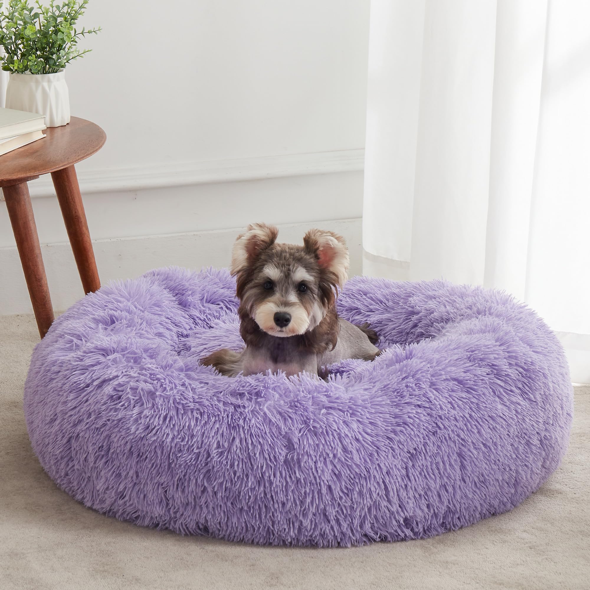 PawCozy Nest: Plush Anti-Anxiety Pet Bed, Light Grey -  by Handbags Specialist Headquarter | Available at Handbags Specialist Headquarter