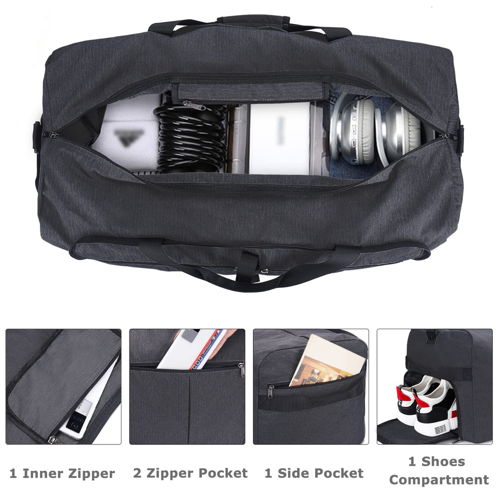 120L Foldable Waterproof Travel Duffel Bag with Shoe Compartment