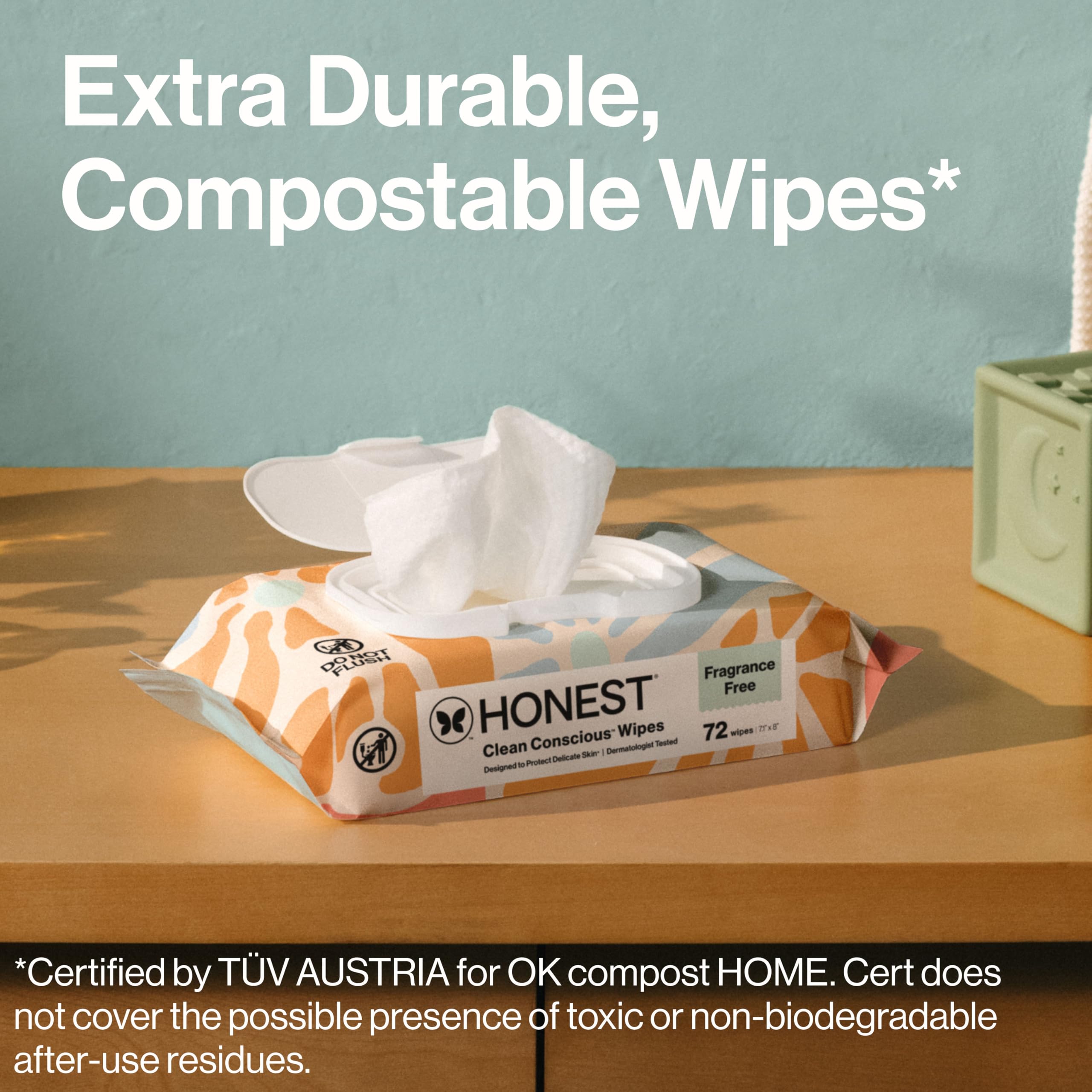The Honest Company Hypoallergenic Multi-Use Baby Wipes for Sensitive Baby Skin, Pattern Play, 10 Count