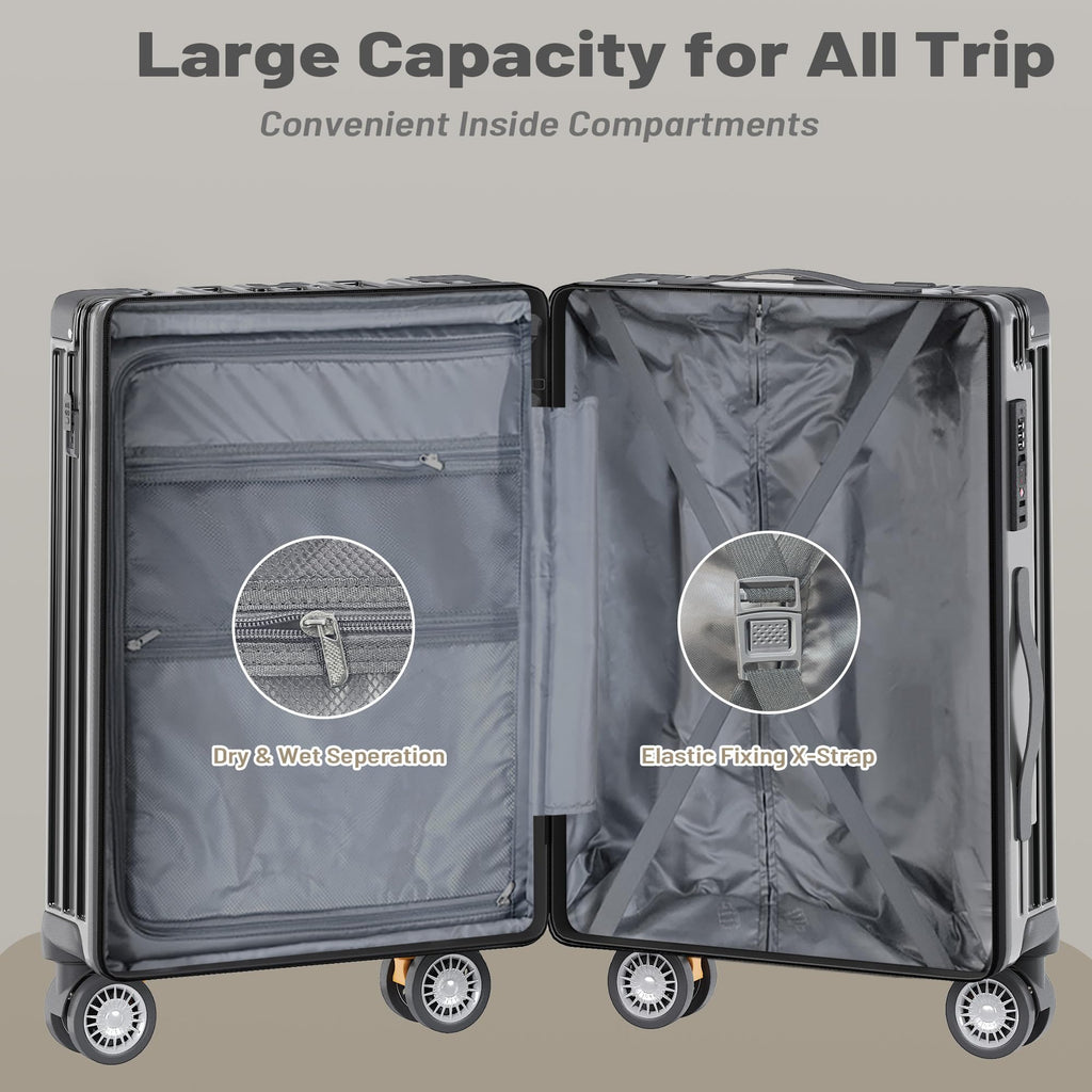 JetGlide 3pc Spinner: Expandable Hardshell Luggage - Travel Sets by Handbags Specialist Headquarter | Available at Handbags Specialist Headquarter