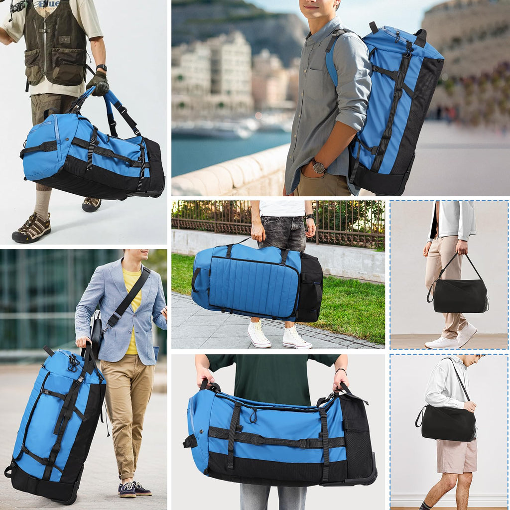 AquaRoll 29 Quilted Wheeled Duffle Backpack -  by Handbags Specialist Headquarter | Available at Handbags Specialist Headquarter