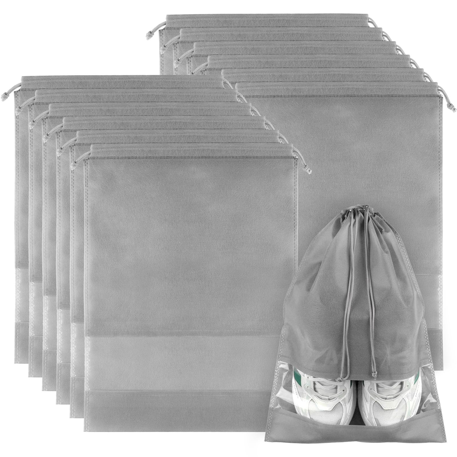 Clear View Travel Shoe Bags - 12 Pack -  by Handbags Specialist Headquarter | Available at Handbags Specialist Headquarter