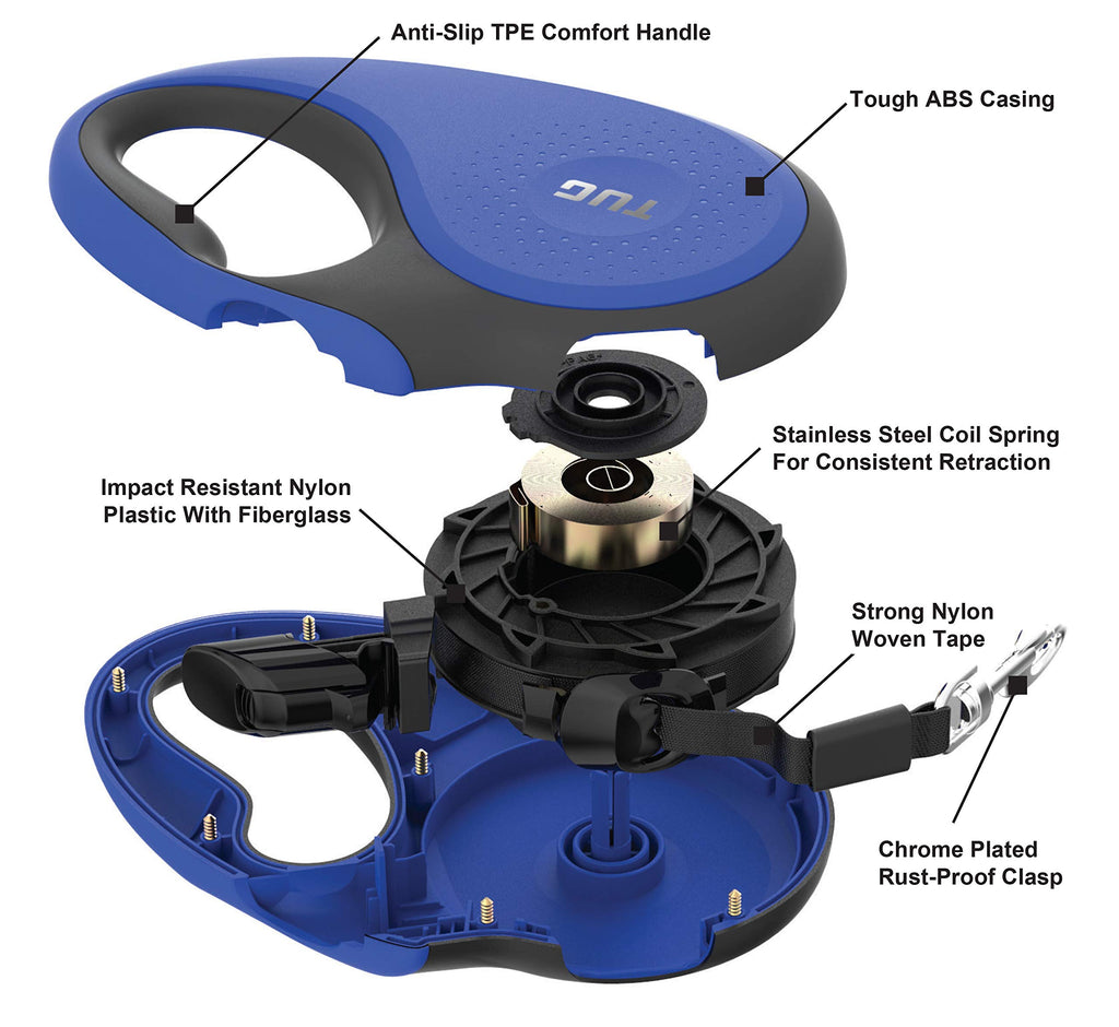 SpinFree 360° Dog Leash - Large, White, 16ft Nylon -  by Handbags Specialist Headquarter | Available at Handbags Specialist Headquarter