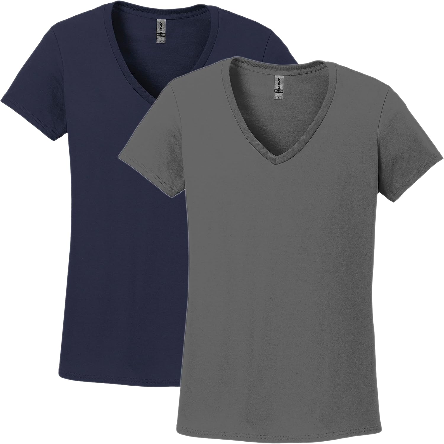 Gildan V-Neck Cotton Tee Duo for Women - Women's T Shirts by Handbags Specialist Headquarter | Available at Handbags Specialist Headquarter