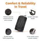 Amazon Basics 35 Large Rolling Duffle Bag, Blue -  by Handbags Specialist Headquarter | Available at Handbags Specialist Headquarter