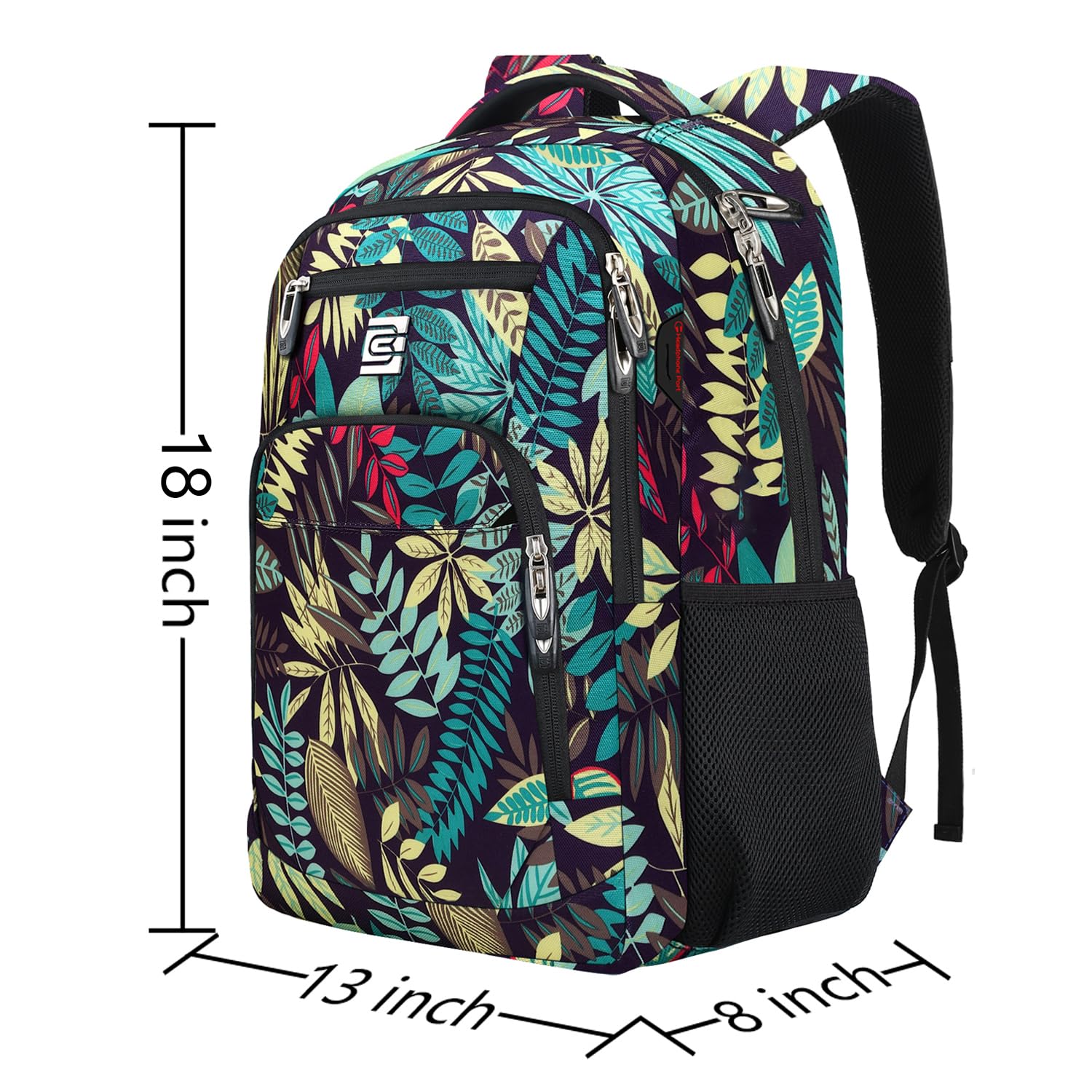 Volher Anti-Theft USB Laptop Backpack - Rose Red