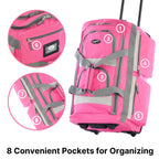 Olympia 22 Max Wheeled Duffel: 8-Pocket Water-Resist -  by Handbags Specialist Headquarter | Available at Handbags Specialist Headquarter