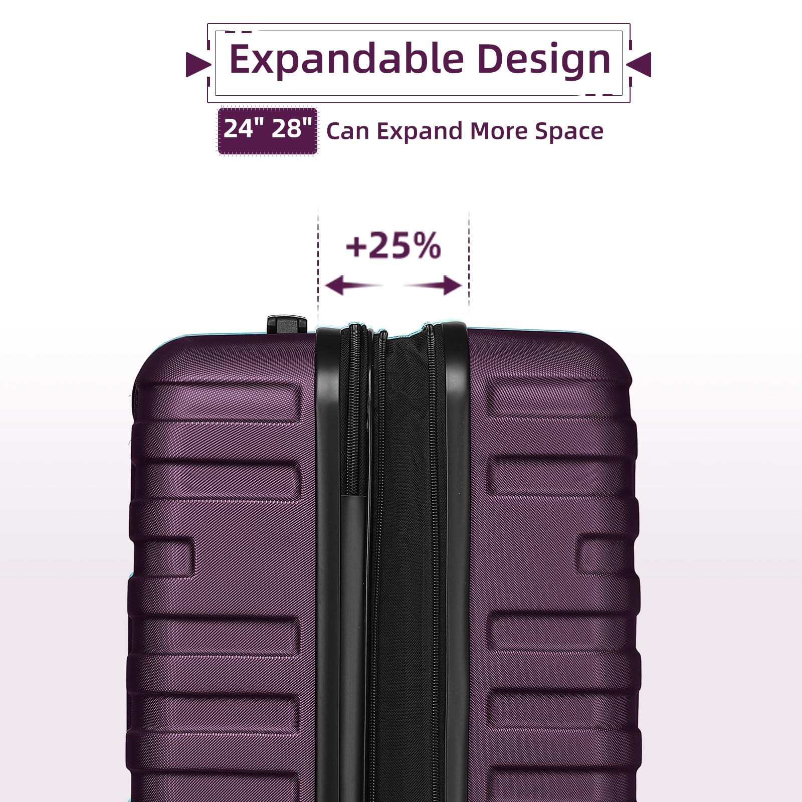 LAVENDER 6pc Hardside Spinner Luggage – ##variant## Luggage Travel Bags