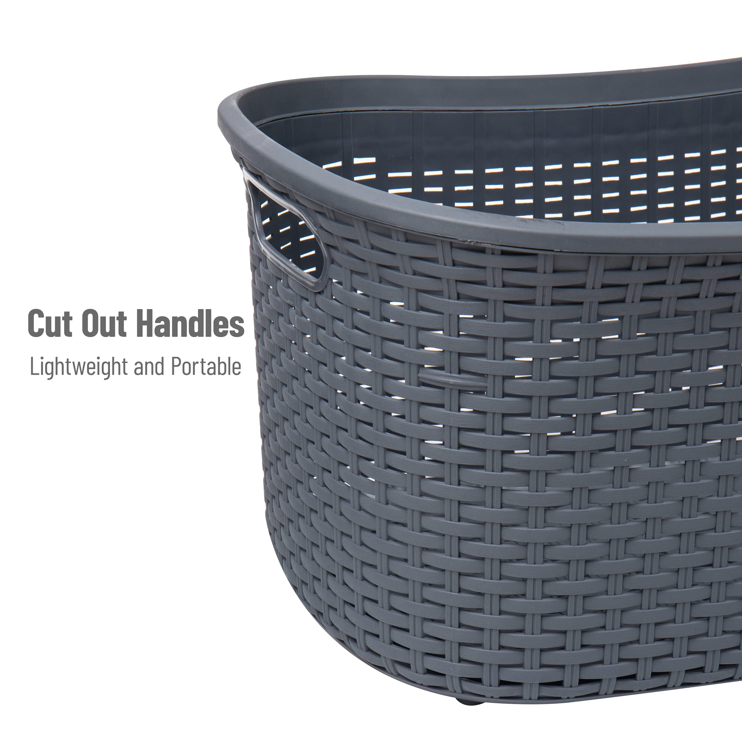 Ivory Wicker Mind Reader 40L Laundry Basket - Laundry Baskets by Handbags Specialist Headquarter | Available at Handbags Specialist Headquarter