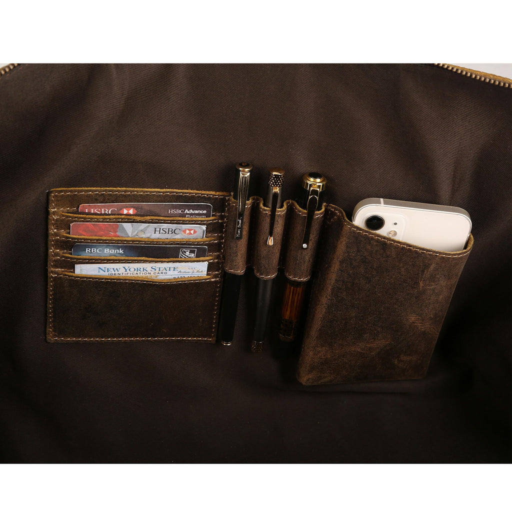 Leather Travel Duffle Bag Cabin Friendly Carry-On
