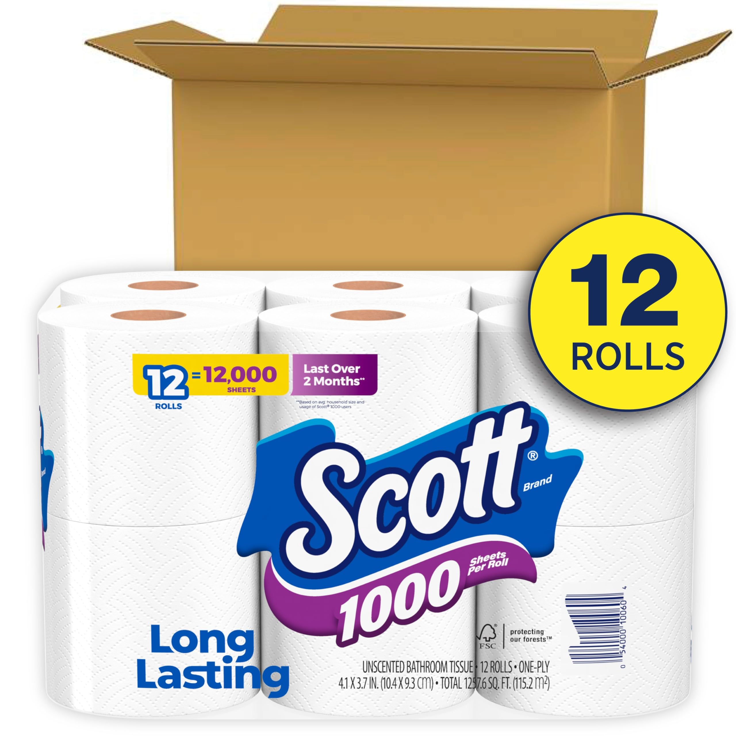 Scott 1000 Toilet Paper, 32 Rolls, Septic-Safe, 1-Ply Toilet Tissue - Toilet Paper by Handbags Specialist Headquarter | Available at Handbags Specialist Headquarter
