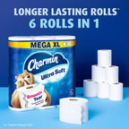 Charmin Cloud Soft: 6 Mega = 24 Regular Rolls - Toilet Paper by Handbags Specialist Headquarter | Available at Handbags Specialist Headquarter