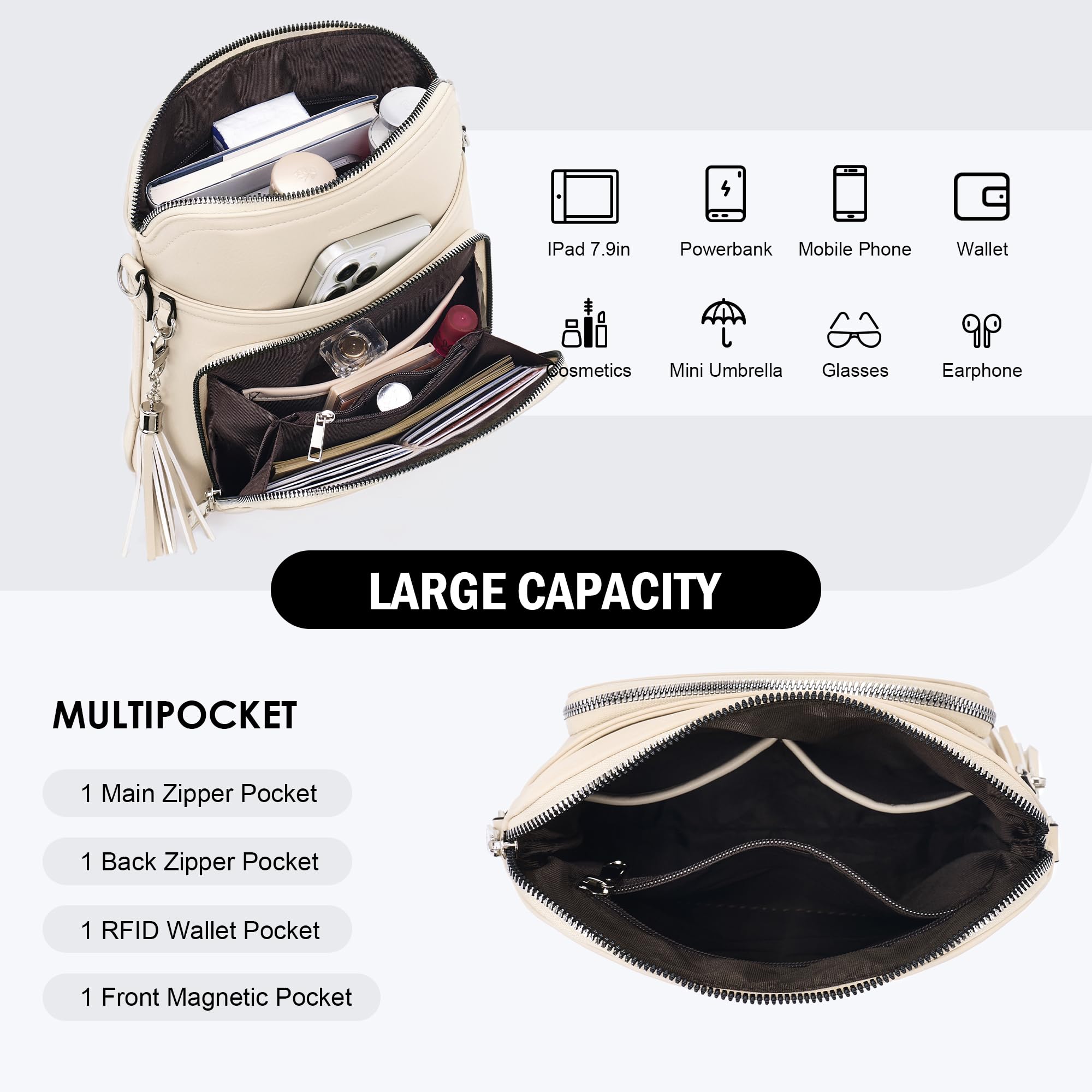 Tassel Charm Crossbody Bag for Women -  by Handbags Specialist Headquarter | Available at Handbags Specialist Headquarter