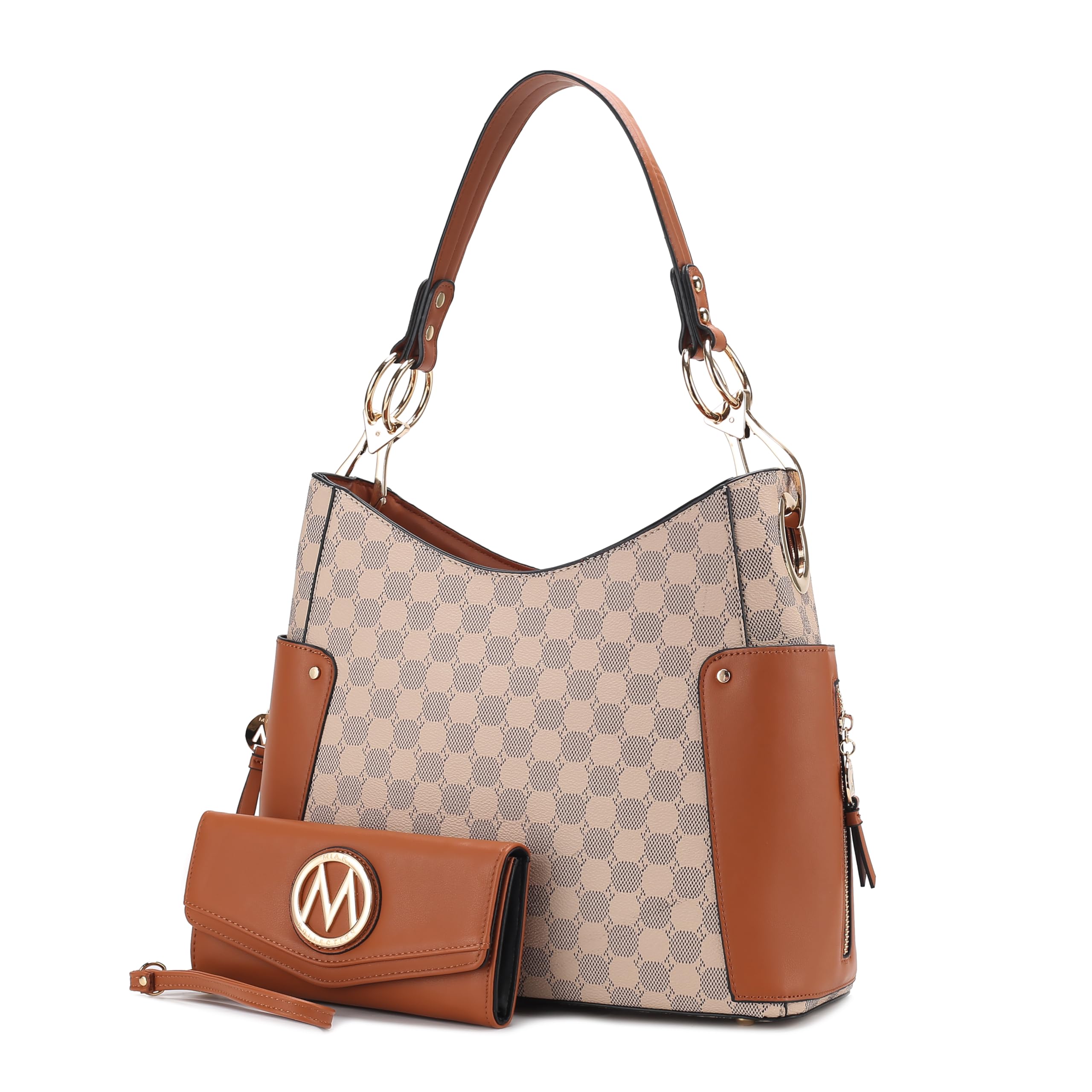 Orange Hobo Shoulder Bag & Wallet Set