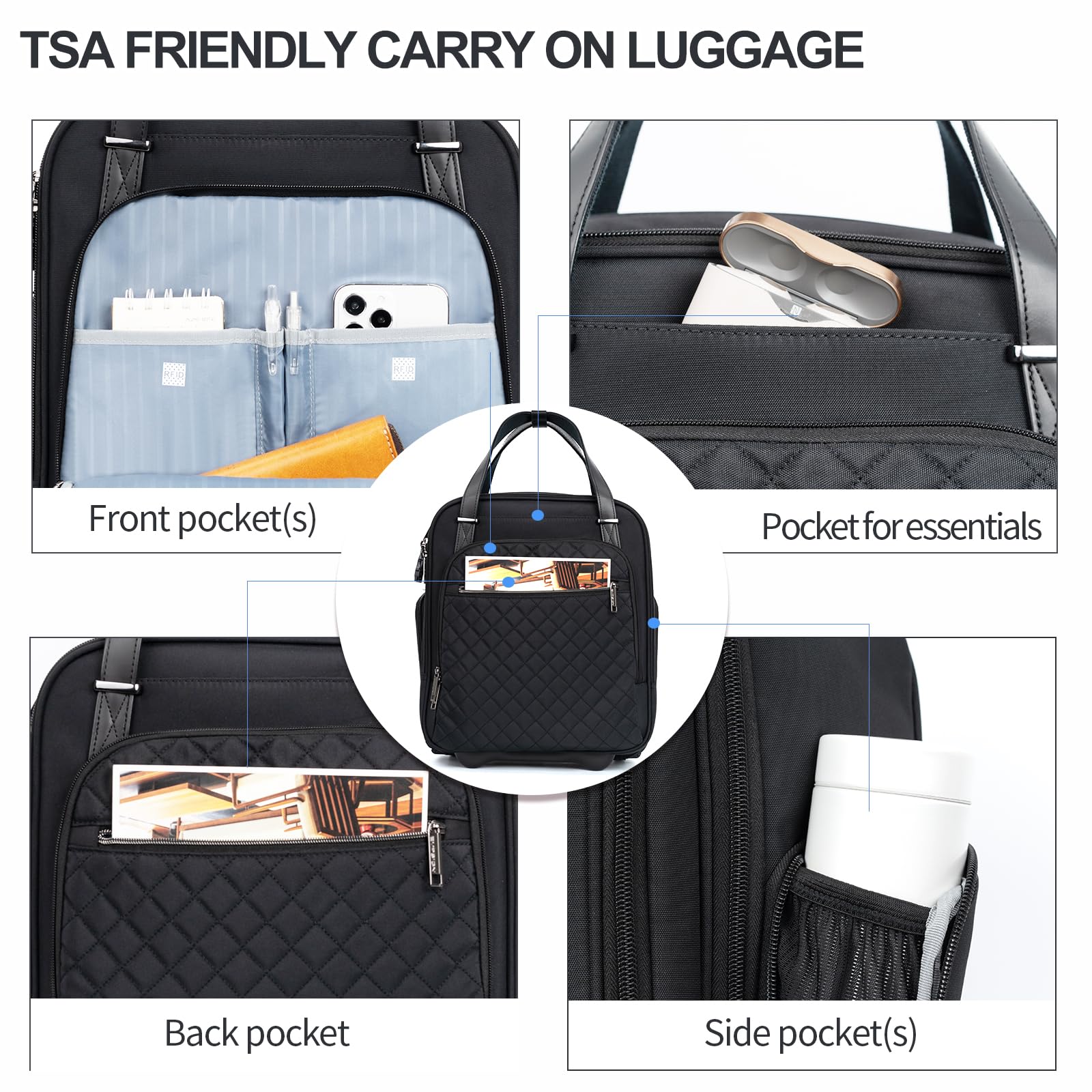 EMPSIGN 16 Wheeled Underseat Travel Bag -  by Handbags Specialist Headquarter | Available at Handbags Specialist Headquarter